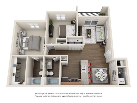 West Jordan, UT Boulder Canyon Apartments Cedar Tree Floor Plan